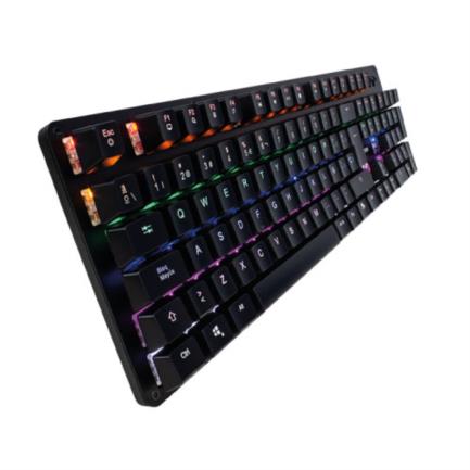 Teclado Mecánico Game Factor KBG400-BL Rainbow Switch Azul USB Color Negro