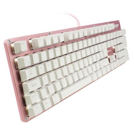 Teclado Mecánico Game Factor KBG400 Retroiluminado Switch Azul USB Rosa