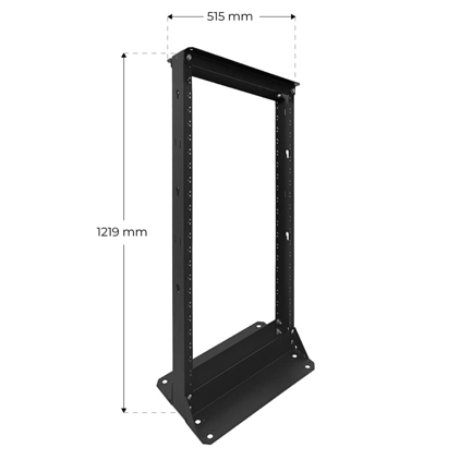 Rack WAM de dos postes para telecomunicaciones instalación en piso 4x19 25 ur WAM-RACK419 2