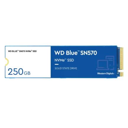 SSD Interno Western Digital Blue SN570 250GB M.2 2280 PCIe 3.0 NVMe Lect 3300/1200 MBs para PC y Lap