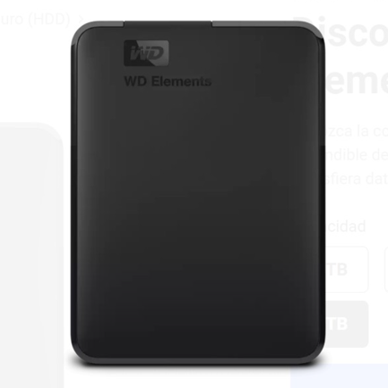 Disco Duro Externo Western Digital 6TB Portatil Elements USB 3.2 Gen 1 Color Negro 3