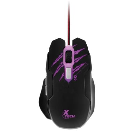 Mouse Gamer Alámbrico XTech Letal Haze XTM-610 Conexión USB Iluminación LED 4 Velocidades Sensor Óptico 6 Botones 2