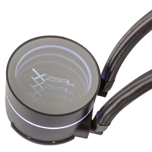 Enfriamiento Liquido Xzeal 120mm Redondo XZ-409 CPU 1Fanx120mm ARGB 3 pines+PWM 4 pines+Seguro INTEL/AMD Negro 2