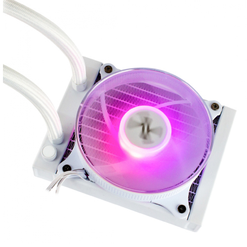 Enfriamiento Liquido Xzeal 120mm Redondo XZ-409 CPU 1Fanx120mm ARGB 3 pines+PWM 4 pines+Seguro INTEL/AMD Blanco 2