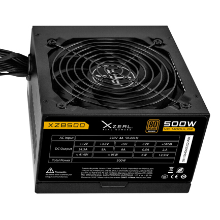 Fuente de Poder Xzeal 500W 80 PLUS Bronze 24-pin ATX 120mm