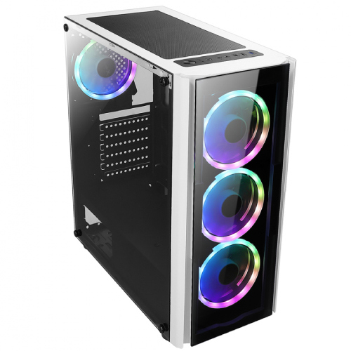 Gabinete Xzeal XZ110 Midi-Tower ATX/Micro-ATX/Mini-ITX USB 2.0/3.0 sin Fuente 3 Ventiladores Instalados Negro/Blanco