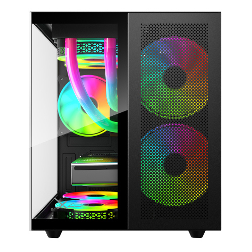 Gabinete Xzeal CUBO Mini-Tower Micro-ATX/Mini-ITX USB 2.0/3.0 sin Fuente 3 Ventiladores Instalados Negro