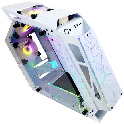 Gabinete XZEAL IR02 Ventana Midi-Tower Micro ATX/Mini ITX USB 3.0/2.0  sin Fuente 4 Ventiladores Instalados RGB Blanco 2