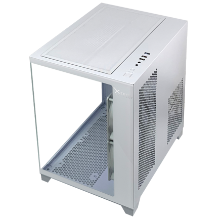 Gabinete Xzeal Panzer II Cubo M-ATX/ITX 2xUSB1.0 + 1x USB3.0 + 3.5 mm + 3 Fans ARGB Blanco 2