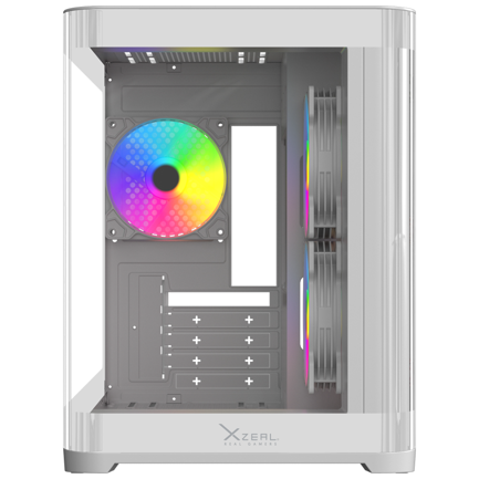 Gabinete Curvo Xzeal M-ATX/ITX 2x USB 2.0 + 1x USB 3.0 + 3.5 mm + 3  Ventiladores RGB Blanco 3