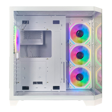 Gabinete Gamer Xzeal Mid Tower XZ150 ATX Panel Vidrio + Metal 2xUSB1.0 + 1xUSD3.0 + 1x3.5mm + 4 ARGB Ventiladores Blanco 2