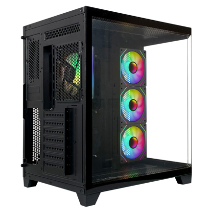 Gabinete Gamer Xzeal Mid Tower XZ150 ATX Panel Vidrio + Metal 2xUSB1.0 + 1xUSD3.0 + 1x3.5mm + 4 ARGB Ventiladores Negro 4