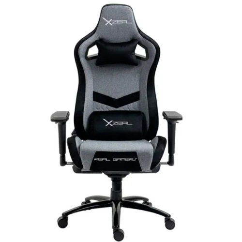 Silla Gamer Xzeal XZ50 Tela Foam alta densidad Mecanismo Rana Reclinable 180 grados Base de Metal Piston clase 4 150Kg Brazos 4D Gris