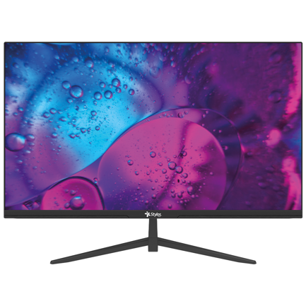 Monitor Stylos 27" SMOT8 LED HD Panel VA Plano 75Hz 5ms 1xVGA + 1xHDMI + Vesa 100x100mm Negro