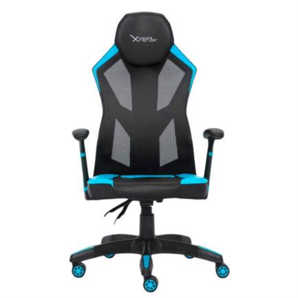 Silla gamer xzeal xz30 malla con vinil textil respaldo con 150 grados de giro color azul