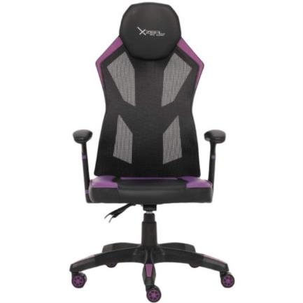 Silla Gamer Xzeal XZ30 Malla con Vinil Textil Respaldo con 150 Grados de Giro Color Morado