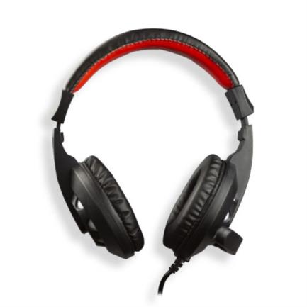 Diadema Gamer Stylos Alámbrica 3.5mm USB/RGB Ergónomica Color Negro-Rojo
