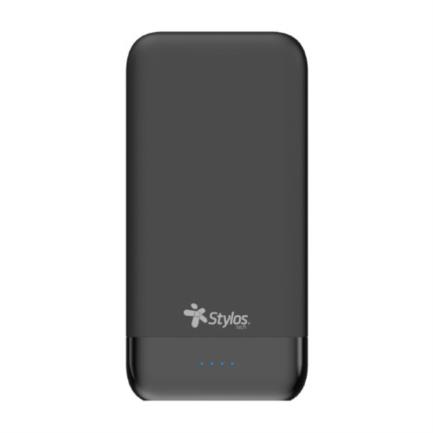 Power Bank Stylos 10000 mAH USB 2.0-3.0 4 Cargas Completas Color Negro