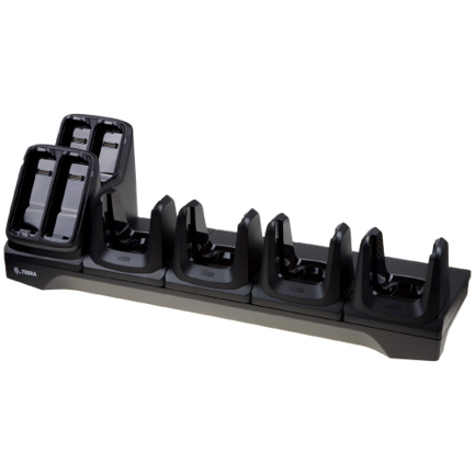 Cuna de carga Zebra para 4 terminal y 4 bateria MC22/27 - requiere PWR-BGA12V108W0WW cable cc CBL-DC-381A1-01 y cable ca 23844-00-00R