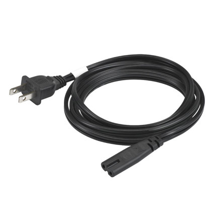 Cable de Alimentacion CA Zebra de 1.8 Metros sin Conexión a Tierra Enchufe de 2 Clavijas NEMA 1-15