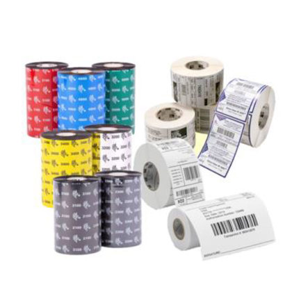 Cinta Zebra de cera/resina 110 mm x 450 mts modelo 6100 nucelo de 1 pulgada Caja con 6 pzs