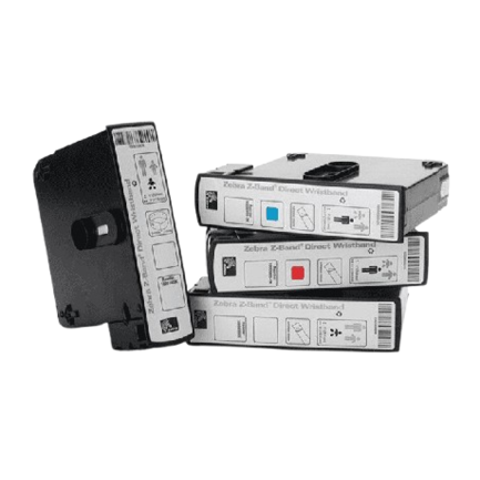 Pulseras Zebra de polipropileno Z-Band Direct Cierre Adhesivo Cartucho con 200pzs x rollo/ 6 Rollos x Caja para ZD510-HC