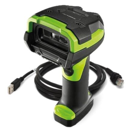 Escaner Industrial Zebra Alambrico DS3608-ER 1D/2D (Lectura Extendida de hasta 21.4m / Digimarc) Rugged con Motor Vibrador incluye USB (CBA-U46-S07ZAR)
