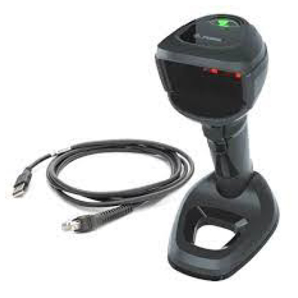 Escaner Zebra DS9908-SR Hibrido Mano y Manos Libres Imagen 2D USB Negro Alcance Estandar Incluye Cable CBA-U21-S07ZBR