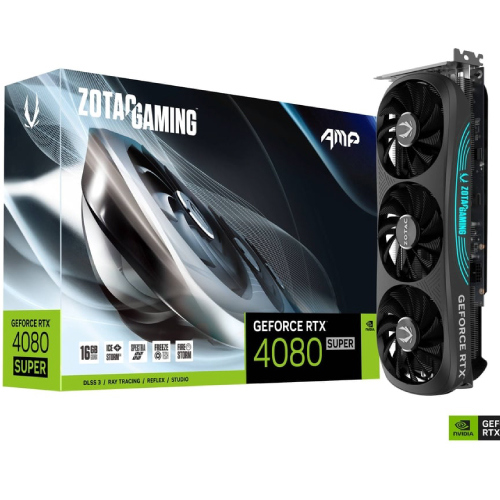 Tarjeta de Video Zotac AMP GeForce RTX4080 Super 16GB RGB Triple Fan GDDR6X 256-bit 3xDP 1xHDMI 3