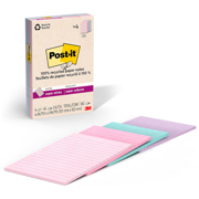 Block 3M Post-it Raya Super Sticky Pastel 4x6 pulg (10.16X15.24 cms) block c/45 paq c/4 Blocks