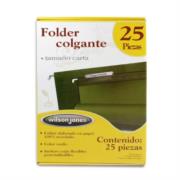 Folder Colgante Acco Wilson Jones Carta Color Verde Tradicional Caja C/25 Pzas