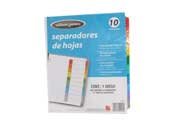 SEPARADOR ACCO TAB 10 DIV CEJA COLOR SIN NUMERACION