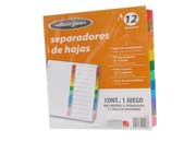 SEPARADOR ACCO TAB 12 DIV CEJA COLOR SIN NUMERACION