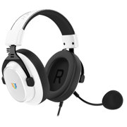 Audífonos Gamer Acteck Aviator Expert HA777 Alámbricos+Over Ear+Mic Desmontable /Conexión USB / Legend Blanco