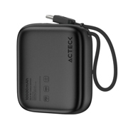 Cargador Acteck Powerbank Plug Pro PG60 10000 mAh USBC cable integrado 225 W compacto ligero negro