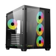 Gabinete Gamer Balam Rush Media Torre Tank Pro GM930 Max ATX Panel Izq Cristal Frente Cristal USB/4Fan RGB HUB Negro