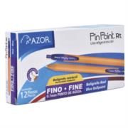 Boligrafo Azor Pin Point RT Retractil Punto Fino 0.7mm Tinta Azul Caja C/12