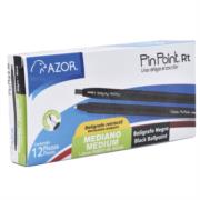Boligrafo Azor Pin Point RT Retractil Punto Mediano 1.0mm Tinta Negra Caja C/12