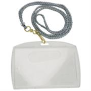 PORTA GAFETE SABLON TRANSPARENTE  AZOR De 6 X 9 Con Cordon (Vertical y Horizontal)