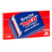 BROCHE BACO ECONOMICO CAJA ROJA DE 7 CMS C/50 PZAS