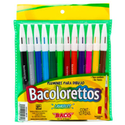 MARCADOR BACOLORETO PLUMIN C/12