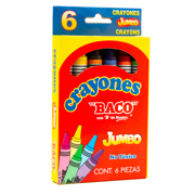 CRAYON BACO REDONDO JUMBO CAJA C/6