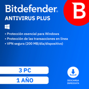 Licencia Antivirus Bitdefender ESD Plus 1 Año 3 Usuarios