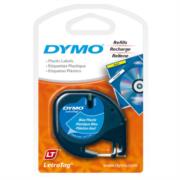 Cinta Etiquetadora Dymo Letratag Negro Sobre Azul Plástico