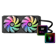 Enfriamiento Liquido Balam Rush Cryo Prism 240 Black ARGB TDP 270W compatible AMD Intel display de temperatura negro