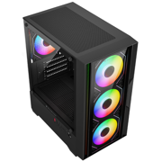 Gabinete Gamer Balam Rush Compact Mini Torre Nitrox Edge Pro Crystal 4900C Negro