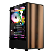 Gabinete Gamer Balam Rush Compact Media Torre Dragonfly Wood GM580 / Negro