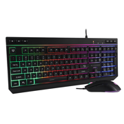 Kit Teclado y Mouse Gamer Acteck Alámbrico 2 en 1 Squad Master Plus KTM555 USB RGB 3600 DPI Azender Negro