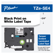 Cinta Brother TZESE4G Laminada Texto Negro Sobre Fondo Blanco 18mmx8m