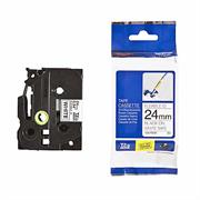 Cinta Brother TZEFX251 Laminada Flexible Texto Negro Fondo Blanco 24mmx8m